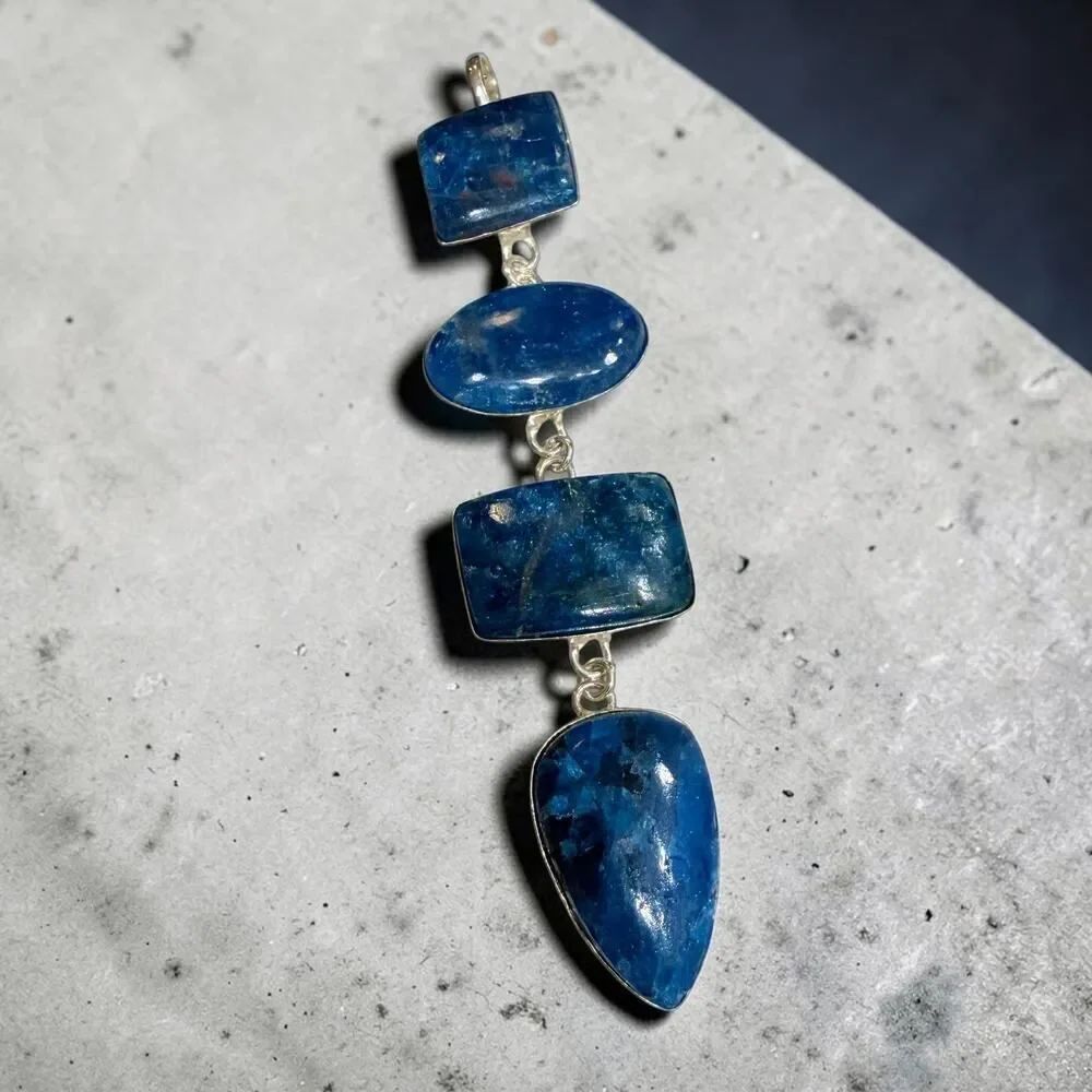 Blue Apatite Statement Pendant